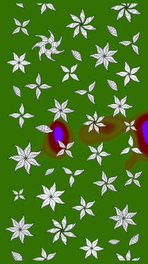 Desen, çizim, çiçek sınırı. Çiçek çelengi. Güzel, parlak, pürüzsüz kumaş, tuval. Kıvırcık, parlak örgü. Eski moda arka plan. Raster illüstrasyonu.