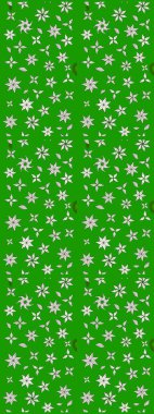 Yeşil renkli çiçekler. Raster illüstrasyonundaki çiçek desenli çizim. Renkli Bahar Teması eskiz kalıbı. Düz Çiçek Elementleri Tasarımı.