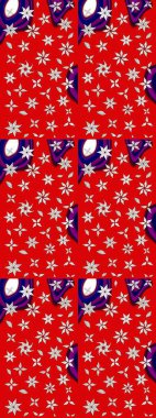 Soyut çiçek çizim kalıbı arka planı. Raster deseni. Raster illüstrasyonu. Kırmızı renklerde. Küçük çiçekte sevimli çiçek deseni var..