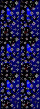 Çiçek desenli çizim. Raster illüstrasyonu. Siyah renklerde Asya tekstili.