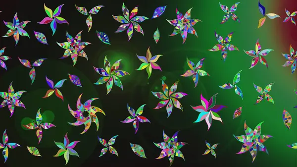 Patlayan çiçekler soyut olarak yerleştirilmiş. Gri renklerde bahar çiçekleri. Raster deseni. Raster illüstrasyonu.