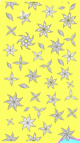 Sarı renkli çiçekler. Çiçekli karalama şeklinde Raster çiçek deseni. Nazikçe, güzel çiçek arkaplanı..