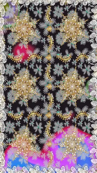 Klasik klasik klasik arka plan. Kusursuz klasik raster grisi ve altın desenli. Geleneksel oryantasyon süsü.