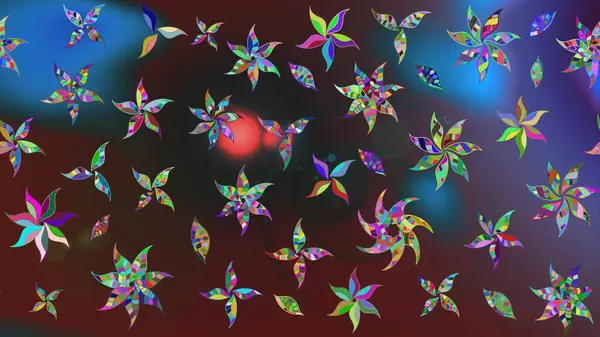 Renkli Bahar Teması eskiz kalıbı. Raster Şirin kumaş deseni. Düz Çiçek Elementleri Tasarımı. Eskiz klasiği.