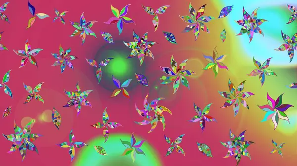 Küçük çiçekteki sevimli çiçek deseni. Robot resim. Raster illüstrasyonu.