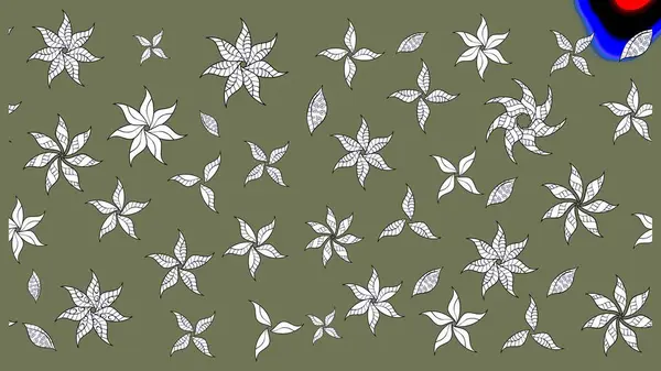 Taslak dekoratif arka plan, çiçek mandala. Çiçek. Raster illüstrasyonu. Yeşil renklerde.