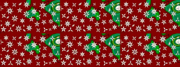 Kırmızı renkte etnik çiçeklerle süslenmiş zarif bir eskiz şekli. Raster Çiçek İllüstrasyon Şirin Tekstil.