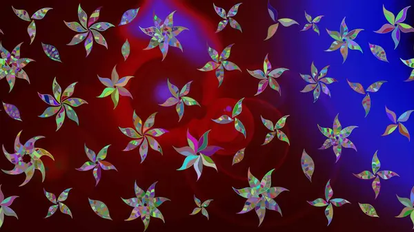 Raster illüstrasyonu. Düz Çiçek Elementleri Tasarımı. Şirin çiçek elementleri. Taslak desenli, modaya uygun kumaş deseni. Renkli Bahar Teması çizim şablonu.