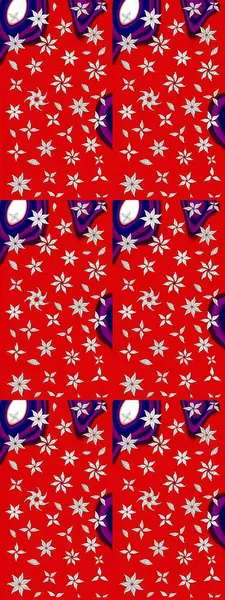 Soyut çiçek çizim kalıbı arka planı. Raster deseni. Raster illüstrasyonu. Kırmızı renklerde. Küçük çiçekte sevimli çiçek deseni var..