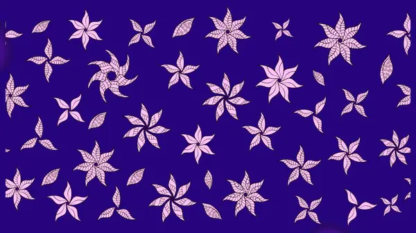 Renkli Bahar Teması eskiz kalıbı. Düz Çiçek Elementleri Tasarımı. Raster illüstrasyonundaki çiçek desenli çizim. Mavi renkte çiçekler.