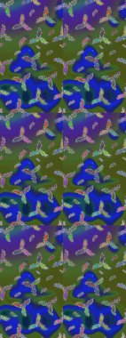 Raster illüstrasyonu. Renkli arka planda izole tatlı kar taneleri. Soyut mandala ya da tuhaf kar tanesi çizgisi sanat tasarımı.