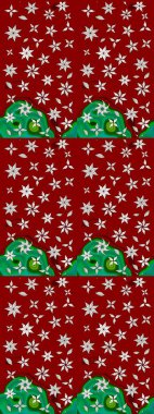 Raster illüstrasyonundaki çiçek desenli çizim. Suluboya tarzında kırmızı renkte çiçekler.