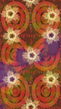 Kahverengi, turuncu ve mor renkler üzerine tasarım. Çiçek Elementleri 'nin soyut geçmişi. Raster kış deseni. Raster illüstrasyonu.