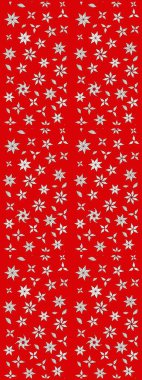 El çizimi çiçekli soyut çizim kalıbı. Raster illüstrasyonu. Kırmızı renkte çiçekler.