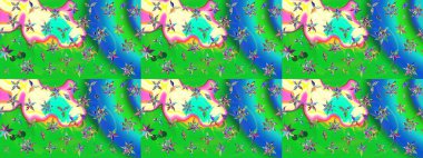 Raster illüstrasyonu. Çizim kalıbı. Ultraviyole kumaş deseni. Organik motif arkaplanı.