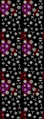 Siyah renkte zarif çiçek buketi suluboya. Raster illüstrasyonu. Renkli Bahar Teması eskiz kalıbı. Düz Çiçek Elementleri Tasarımı.