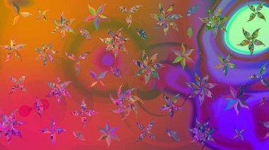 Kahverengi yapraklı yabani çiçekler. Eskiz arkaplan modeli. Suluboya, elle çizilmiş. Raster illüstrasyonu.