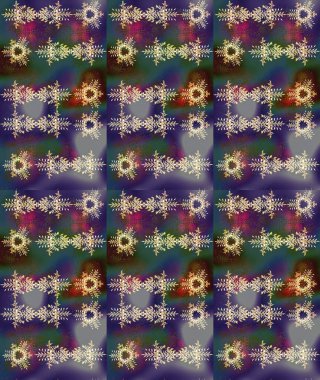 İllüstrasyon kar tanesi. Kışın sembolü. Mor, kahverengi ve gri renklerde suluboya kar taneleri. Güzel dekorasyon.