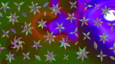 Küçük çiçekteki sevimli çiçek deseni. Yeşil renkte çiçekler.