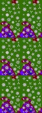 Çiçekler yeşile. Eskiz arkaplan modeli. Suluboya, elle çizilmiş. Raster stoku.