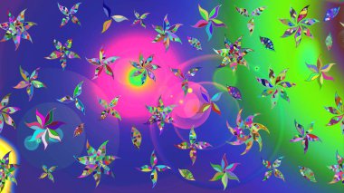 Raster illüstrasyonu. Mavi renkte şirin çiçekler. Küçük çiçekli basit bir çiçek çizimi. Moda baskısı, albüm, ambalaj kağıdı, duvar kağıdı için zarif dekoratif süslemeler..