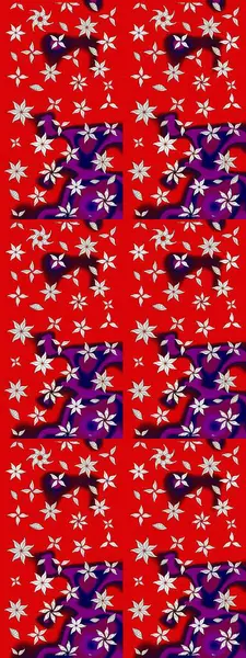 Çiçekli eskiz çizimi. Kırmızı renkte çiçekler. Renkli Yaz Temalı eskiz kalıbı. Düz Çiçek Elementleri Tasarımı.