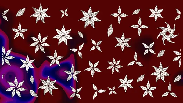 Raster illüstrasyonundaki çiçek desenli çizim. Kırmızı renklerde. Güzel kumaş deseni. Raster illüstrasyonu.