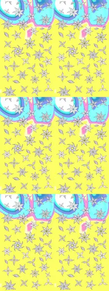 Çiçekli çiçek deseni, suluboya. Raster deseni. Süslü kumaş deseni.