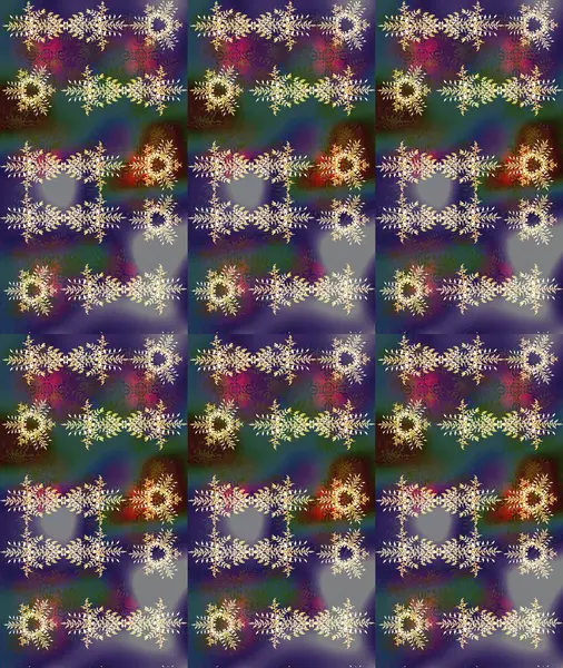 İllüstrasyon kar tanesi. Kışın sembolü. Mor, kahverengi ve gri renklerde suluboya kar taneleri. Güzel dekorasyon.