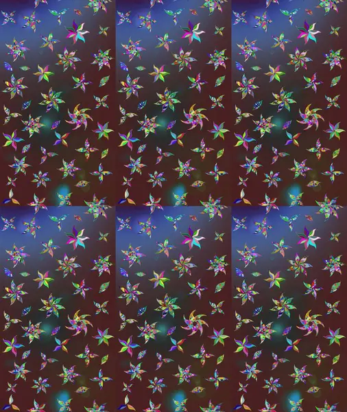 Düz Çiçek Elementleri Tasarımı. Renkli Bahar Teması eskiz kalıbı. Güzel çiçek deseni. Kahverengi renkte çiçekler.