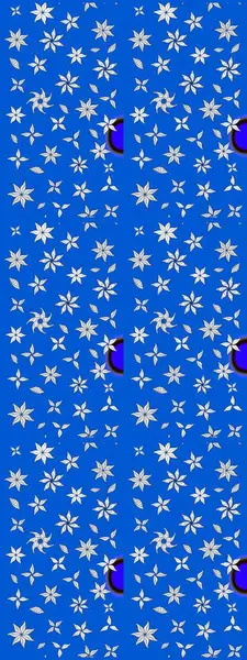 Nakış desenli çiçek deseni. Renkli grunge, soyut arkaplanı kolomavi çiçeklerle süslüyor. İzler, kumaş, duvar kağıtları, tekstil için raster dokusu.