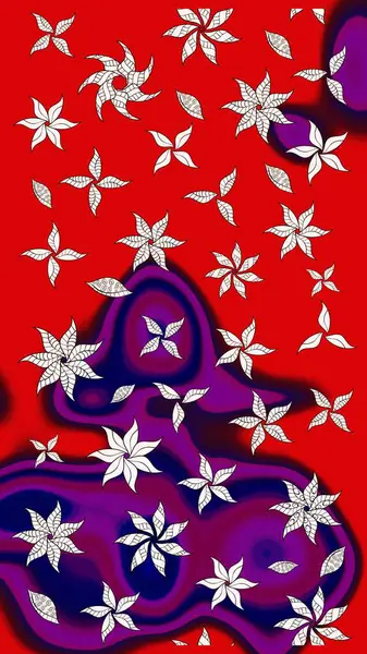 Raster resim. Güzel kumaş deseni. Doodle çiçekler ve dalları, otlar ve çiçekler. Elle çizilmiş.