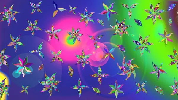 Raster illüstrasyonu. Mavi renkte şirin çiçekler. Küçük çiçekli basit bir çiçek çizimi. Moda baskısı, albüm, ambalaj kağıdı, duvar kağıdı için zarif dekoratif süslemeler..