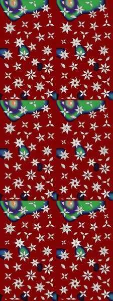 Raster Illustrasyon 'daki Çiçek Deseni' nin son moda çizimi. Kırmızı renkte çiçekler. Düz Çiçek Elementleri Tasarımı. Renkli Yaz Teması çizim şablonu.