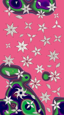 Raster Yumuşak kumaş deseni. Klasik taslak çizimi. Çiçek pembesi çizim deseni. Raster çiçek izi..