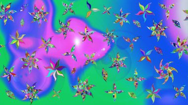 Nakış desenli çiçek deseni. Parmak izi, kumaş, duvar kâğıdı, tekstil için raster dokusu. Renkli grunge soyut arkaplanı coloblue çiçekleri ile zenginleştir.