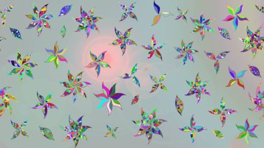 Çiçekli çiçek deseni, suluboya. Düz Çiçek Elementleri Tasarım Raster illüstrasyonu. Gri renkli çiçekler. Renkli Bahar Teması Eskiz Şablonu.