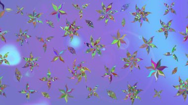 Renkli Bahar Teması eskiz kalıbı. Mor renkli çiçekler. Düz Çiçek Elementleri Tasarımı. Çiçekle çizim deseni.