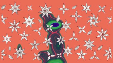 Küçük çiçekli basit bir çiçek çizimi. Turuncu renkte şirin çiçekler. Moda baskısı, albüm, ambalaj kağıdı ve duvar kağıdı için zarif dekoratif süslemeler. Raster illüstrasyonu.