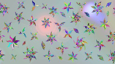 Tekstil için suluboya eskiz deseni. Şirin çiçekli, desenli, gri renkli bir eskiz deseni. El çizimi çiçek çizimi deseni (fayans)).