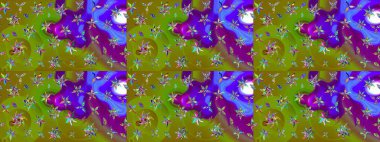 Şirin, zarif çiçekler Raster illüstrasyonu. Yapraklı çizim şekli. Tekstil için figür. Davetiye ve kartpostal tasarımı için dekoratif çiçek unsurları. Poster veya kapak için arkaplan.