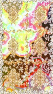 Barok tarzında kusursuz bir doğulu süsü. Tarafsız renklerde altın elementler. Geleneksel klasik raster altın pürüzsüz desen.