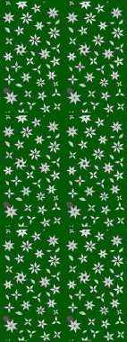 Raster illüstrasyonundaki çiçek desenli çizim. Yeşil renkli çiçekler. Renkli Yaz Temalı eskiz kalıbı. Düz Çiçek Elementleri Tasarımı.