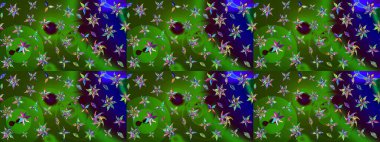 Raster illüstrasyonu. Çiçek desenli çizim. Renkli Bahar Teması eskiz kalıbı. Güzel kumaş deseni. Düz Çiçek Elementleri Tasarımı. Asya tekstil tarzında.