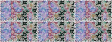 Çiçeksiz arka plan. Raster illüstrasyonu. Şatafatlı bahar bahçesi dokusu. Çiçek deseni.