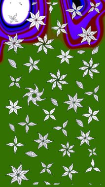 Desen, çizim, çiçek sınırı. Güzel, parlak, pürüzsüz kumaş, tuval. Çiçek çelengi. Kıvırcık, parlak örgü. Raster illüstrasyonu. Klasik eski arkaplan.