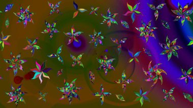 Moda baskıları için zarif bir şablon. Küçük çiçekte güzel bir desen. Küçük renkli çiçekler. Robot resim. Motley illüstrasyonu. Çiçekli yaz çiçekleri.