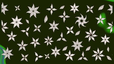 Çiçek süslemeli çizim deseni. Gri renkli çiçekler. Raster illüstrasyonu.