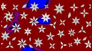 Çiçekli çiçek deseni, suluboya. Kırmızı renkte çiçekler. Renkli Bahar Teması eskiz kalıbı. Düz Çiçek Elementleri Tasarımı. Raster illüstrasyonu.