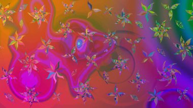 Çocuk stili. Renkli Bahar Teması eskiz kalıbı. Düz Çiçek Elementleri Tasarımı. Çiçekli çizim raster arkaplanı.